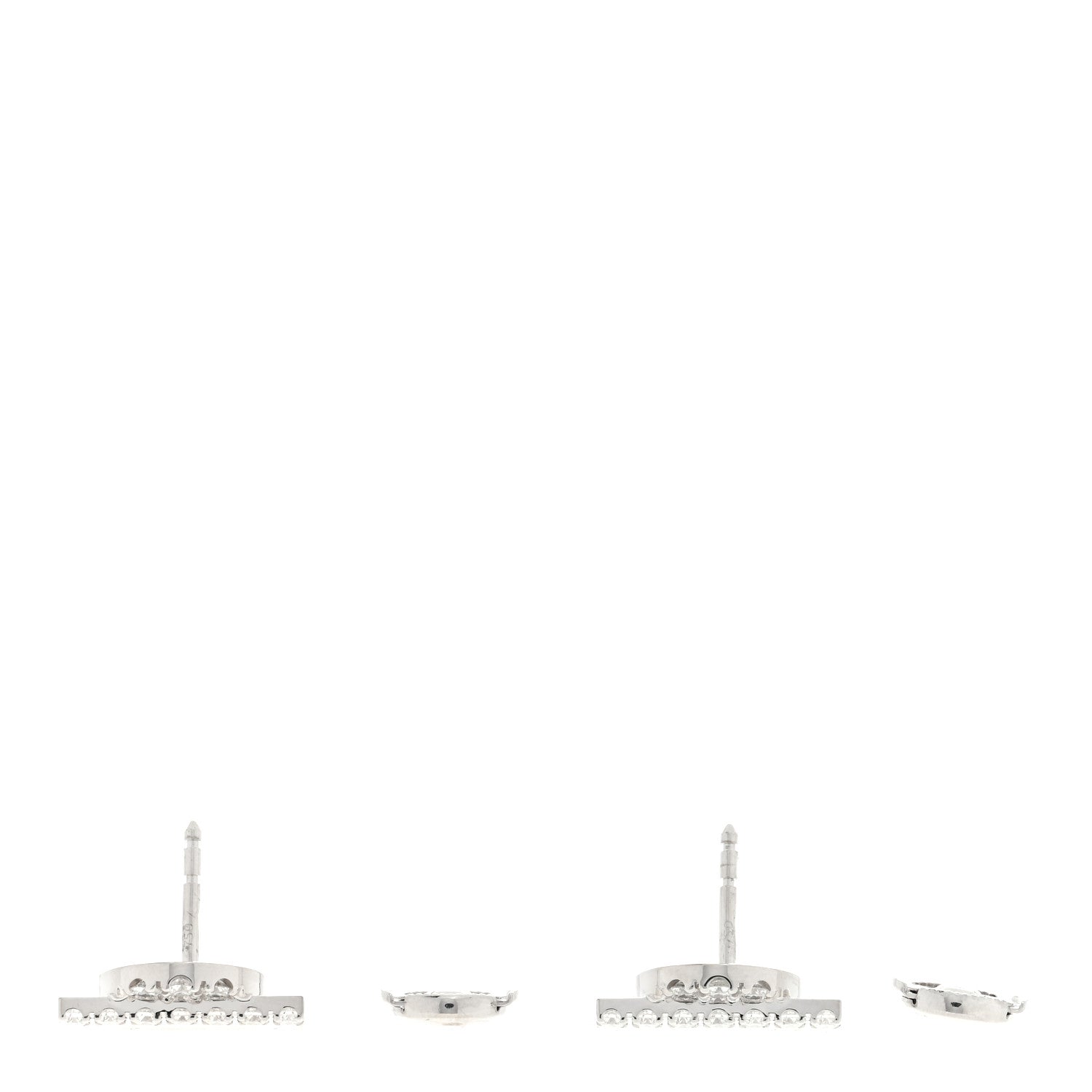 Hermes 18K White Gold Diamond Finesse Earrings 3 of 5
