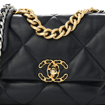 Chanel Lambskin Quilted Medium Chanel 19 Flap Navy Blue 8 of 10