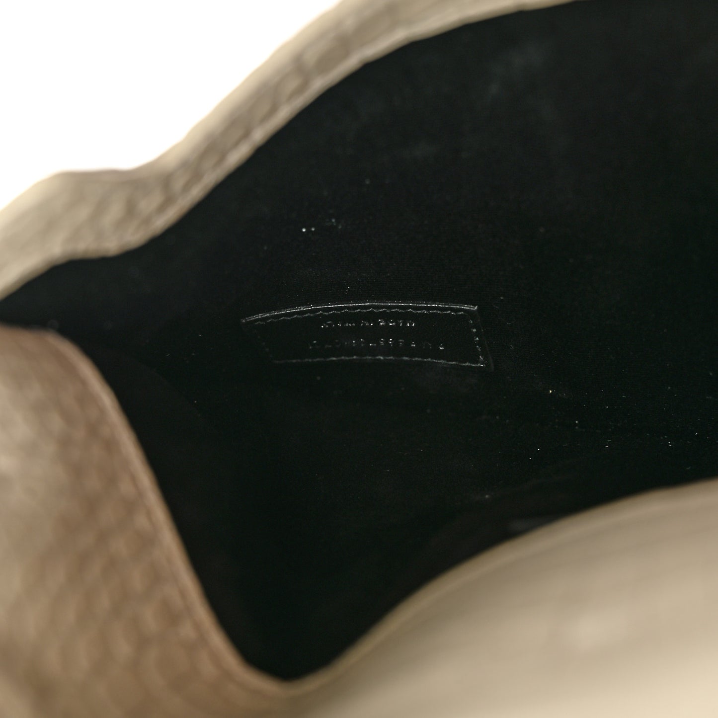 Calfskin Crocodile Embossed Uptown Monogram Pouch Crema Soft