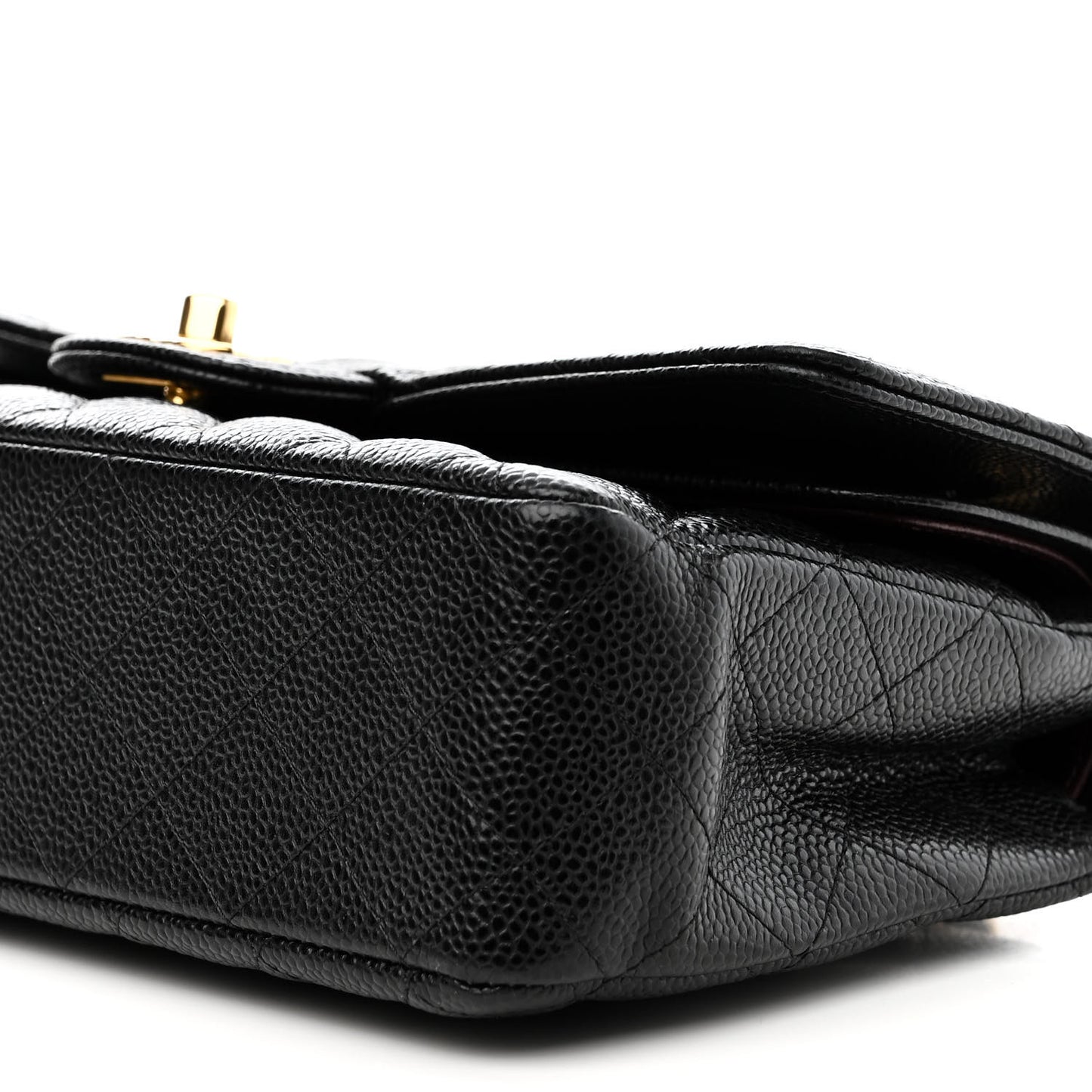 Caviar Quilted Medium Double Flap Black