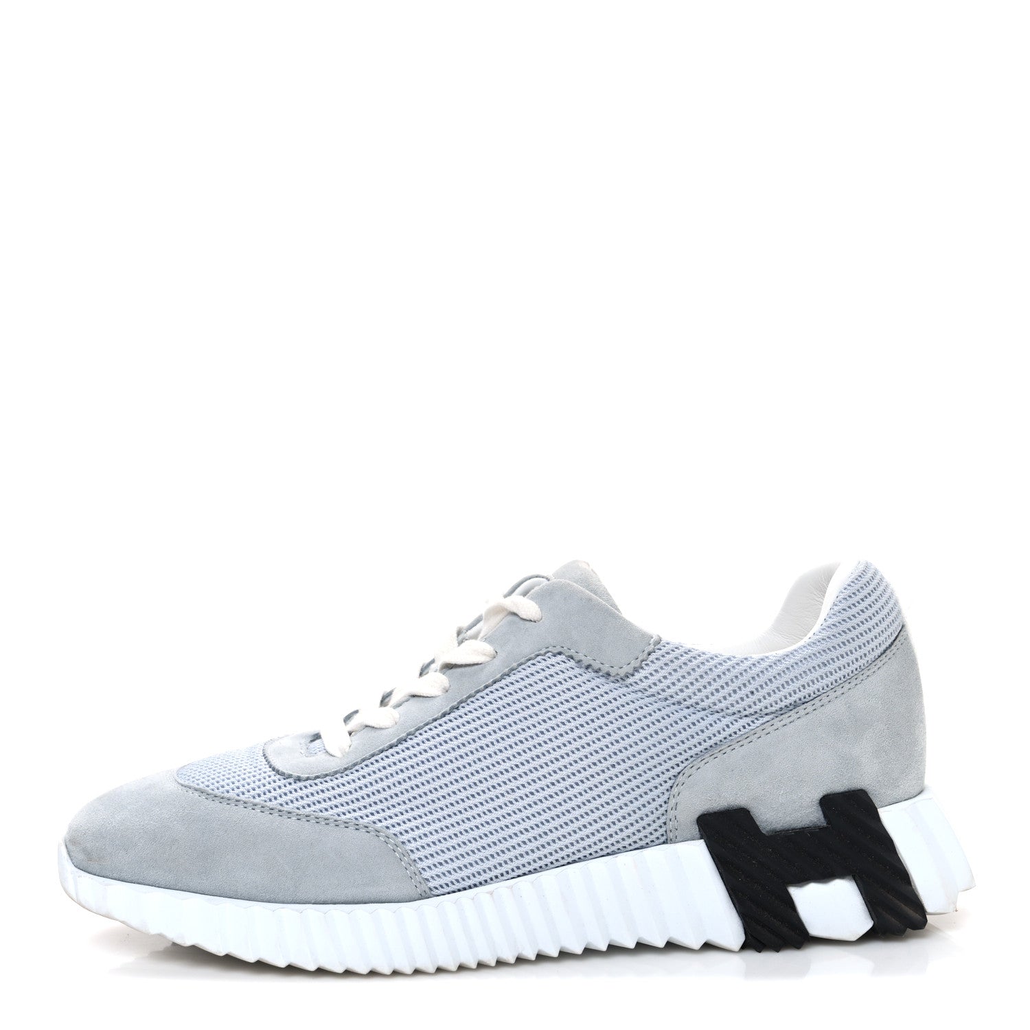 Hermes Textured Mesh Suede Goatskin Bouncing Sneakers 39 Gris Nuage 1 of 11