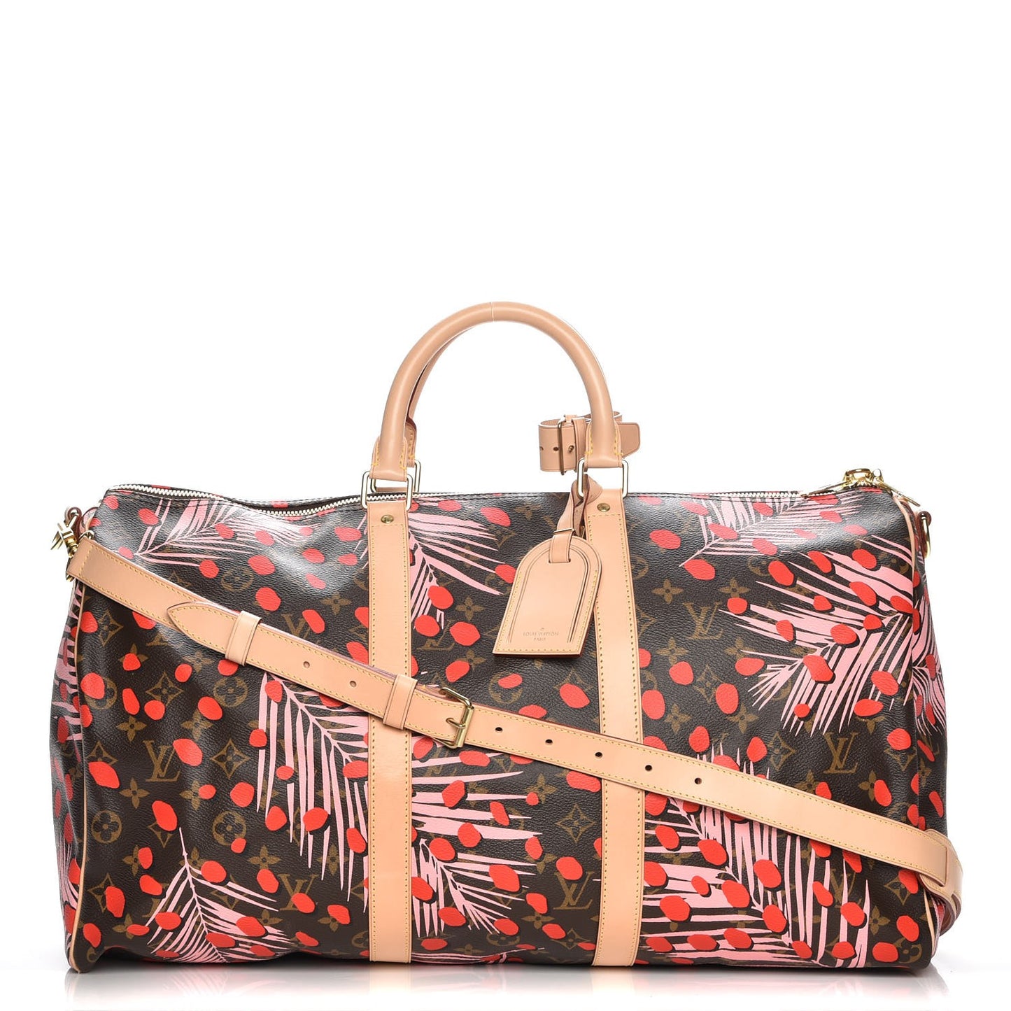 Monogram Jungle Dots Keepall Bandouliere 50 Sugar Pink Poppy