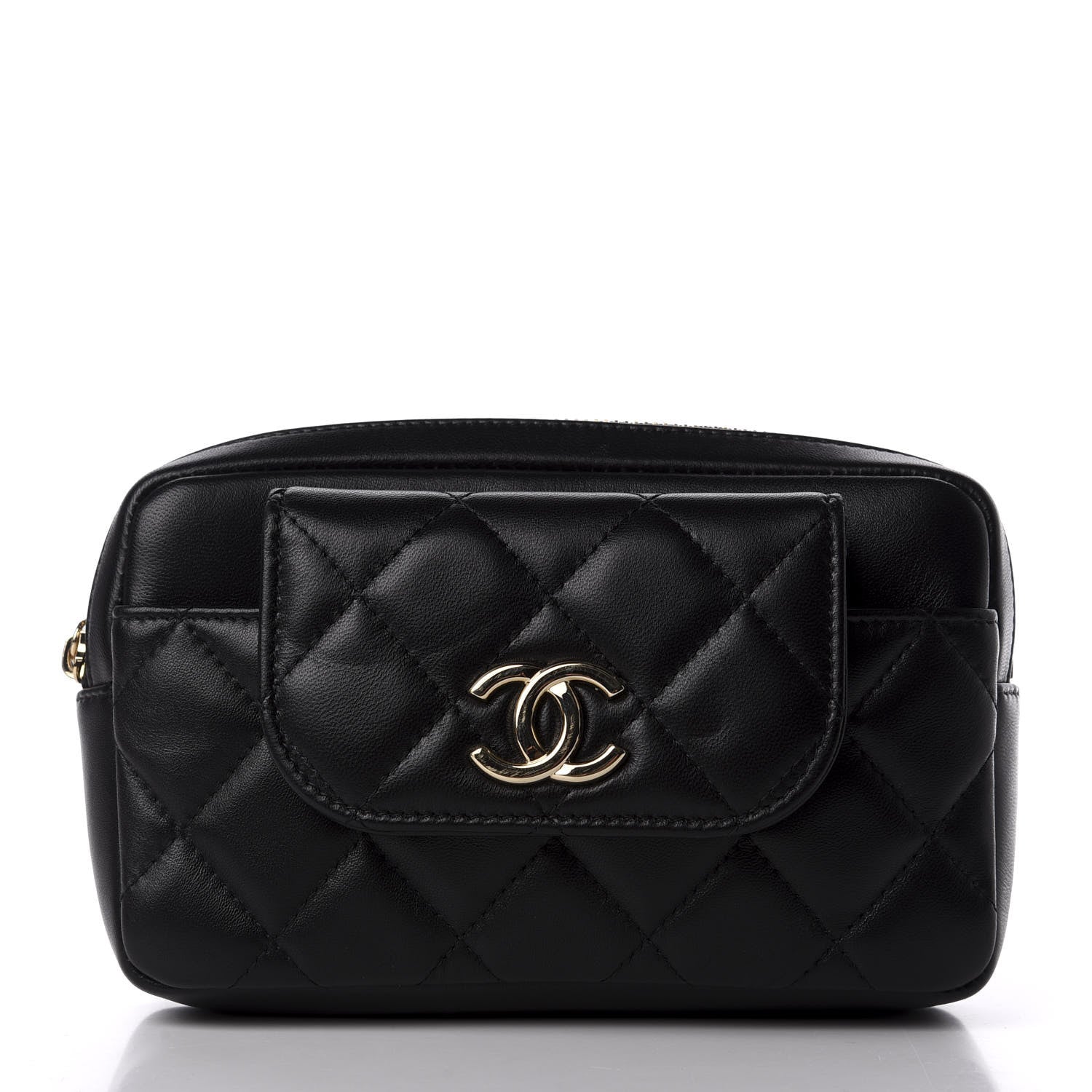Chanel Lambskin Quilted Waist Bag Black 2 of 10