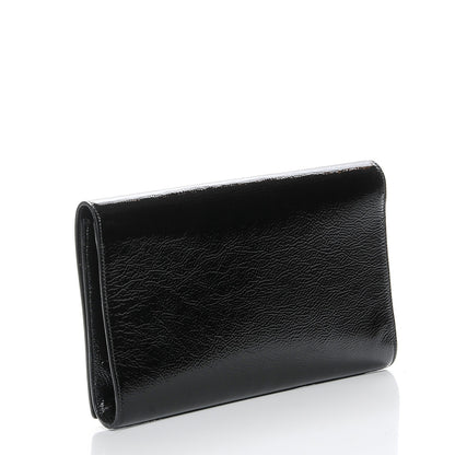 Saint Laurent Textured Patent Monogram Large Belle De Jour Clutch Black 3 of 7
