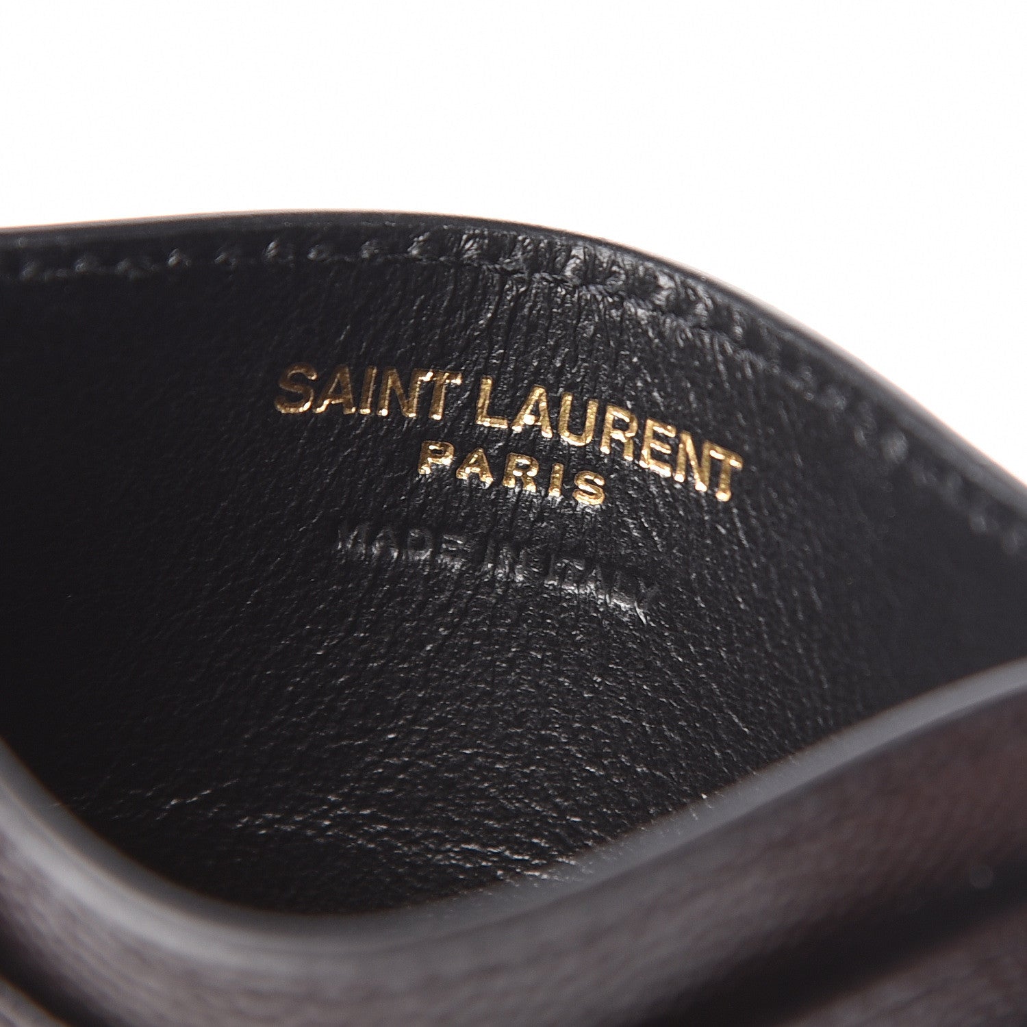 Saint Laurent Grain De Poudre Matelasse Chevron Monogram Credit Card Case Black 6 of 8