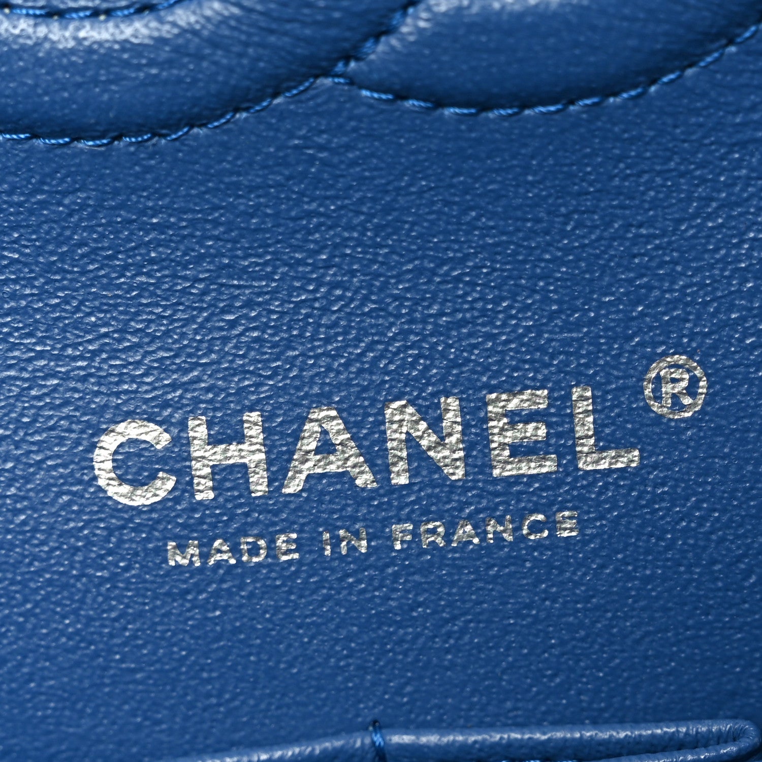 Chanel Caviar Chevron Quilted Medium Double Flap Blue 9 of 18