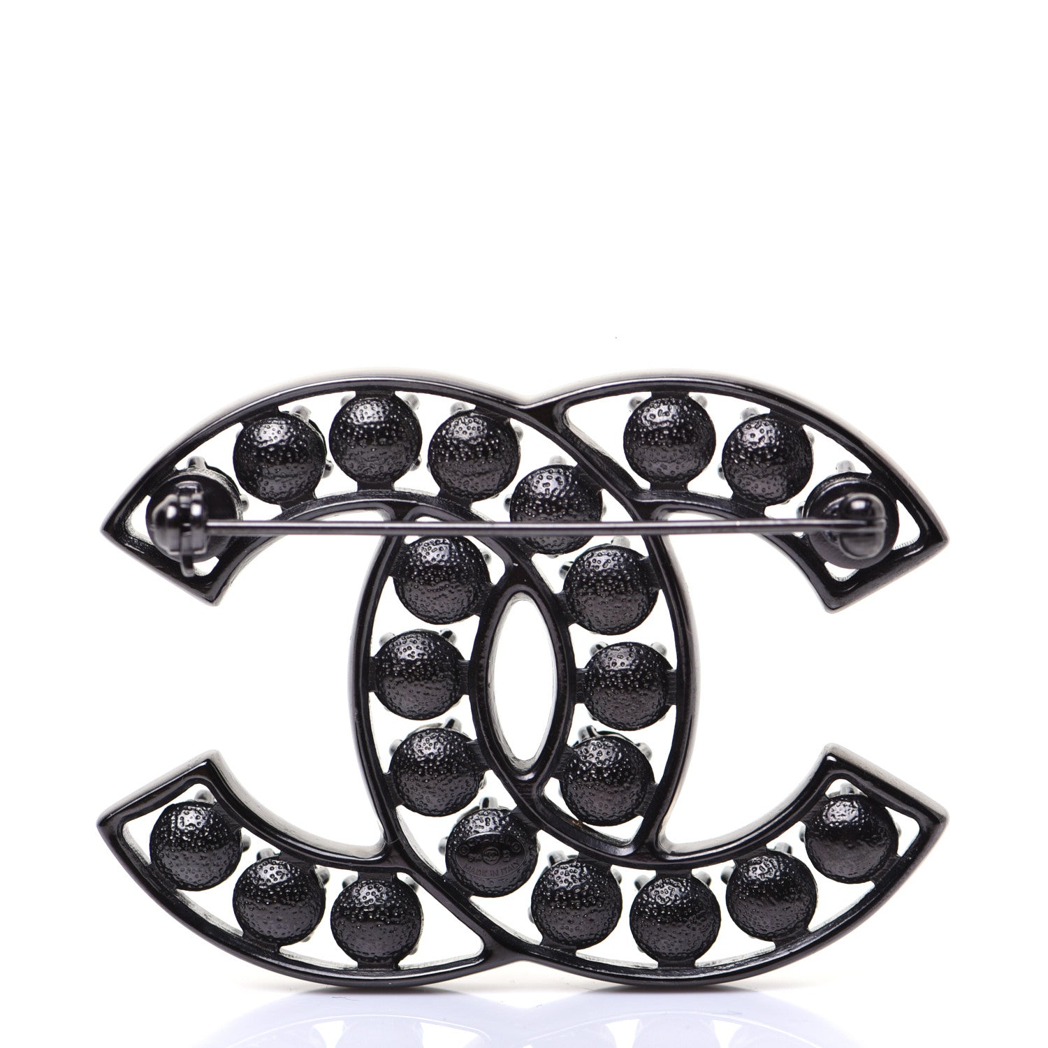Chanel Crystal CC Brooch Black 3 of 7