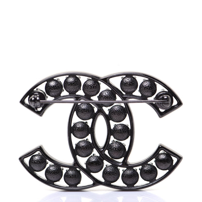 Chanel Crystal CC Brooch Black 3 of 7
