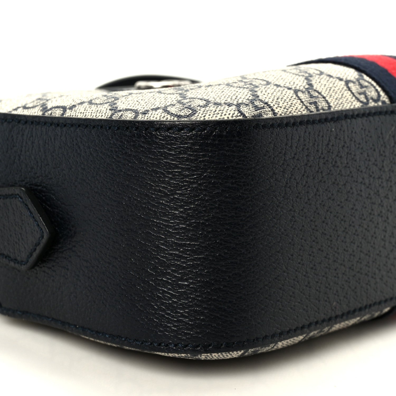 Gucci GG Supreme Monogram Textured Dollar Calfskin Web Small Ophidia Camera Bag Beige Blue 9 of 10