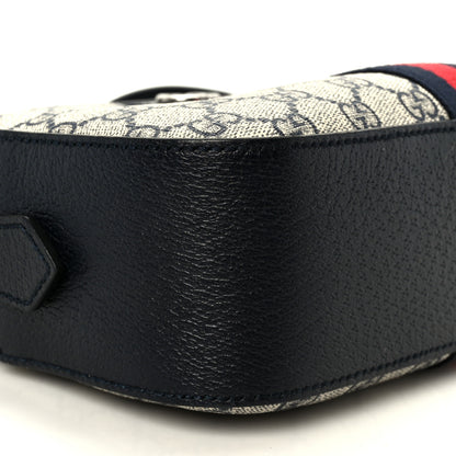 Gucci GG Supreme Monogram Textured Dollar Calfskin Web Small Ophidia Camera Bag Beige Blue 9 of 10