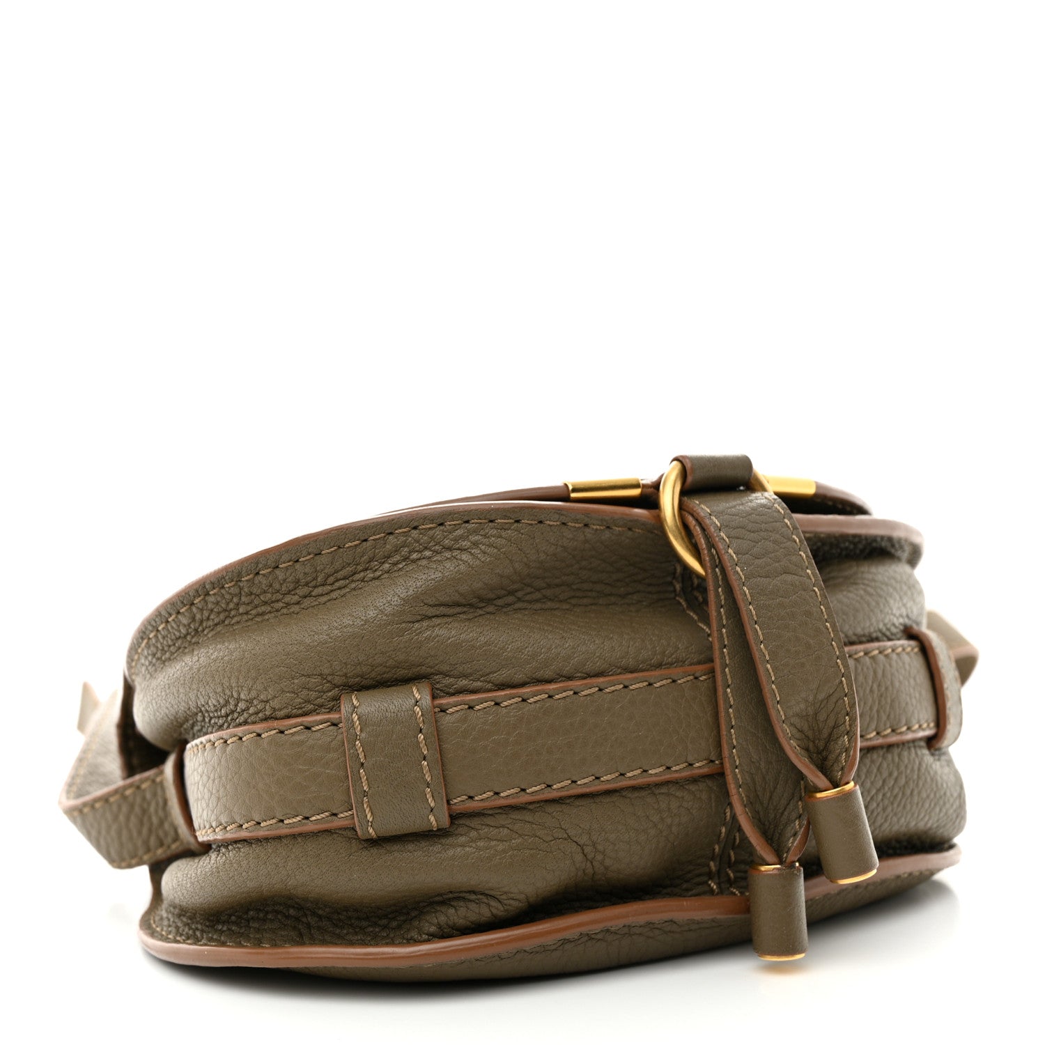 Chloe Grained Calfskin Small Marcie Saddle Bag Anchor Grey 4 of 18