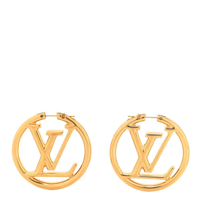 Louis Vuitton Metal Louise Hoop Earrings Gold 1 of 4