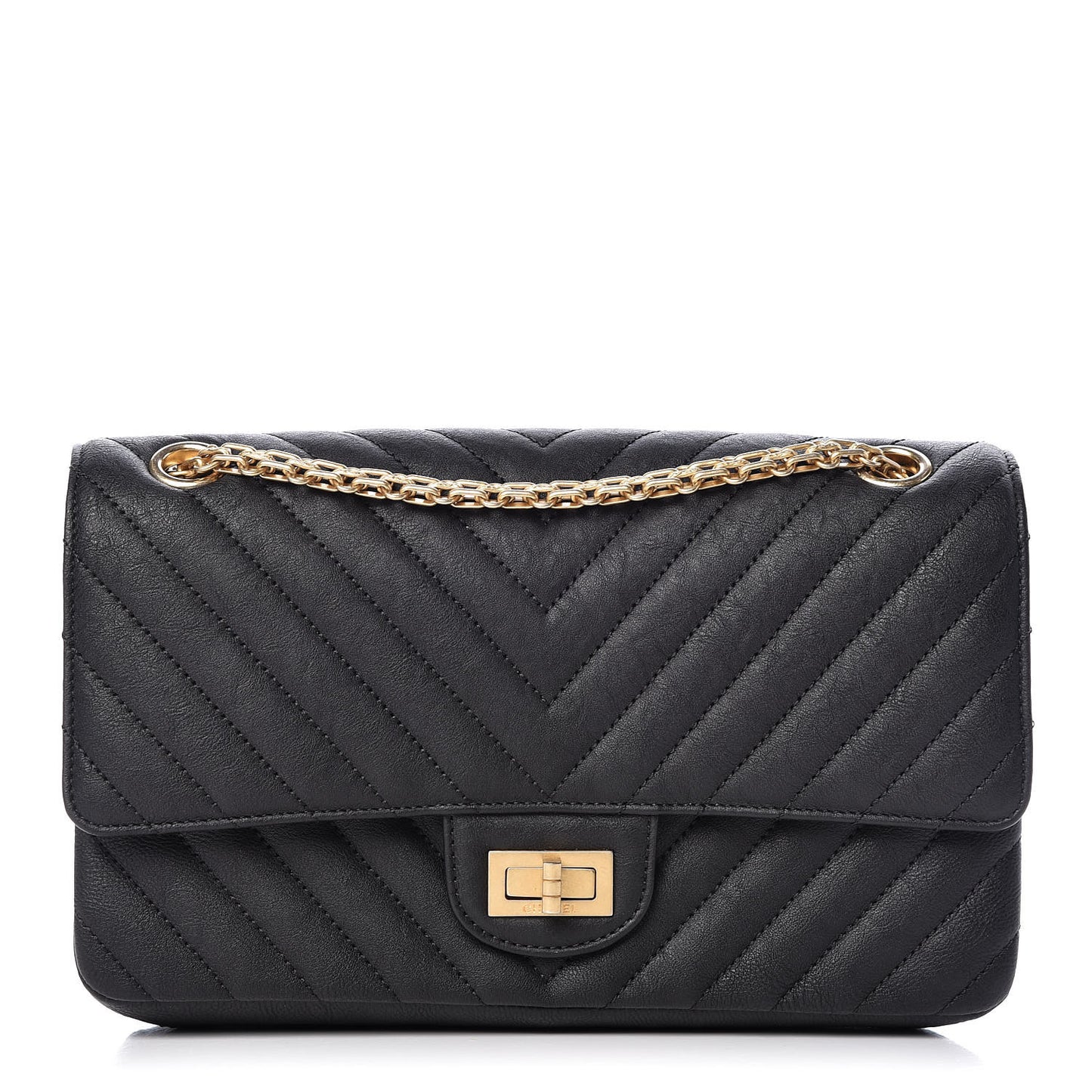 Sheepskin Chevron Quilted 2.55 Reissue 225 Flap Black