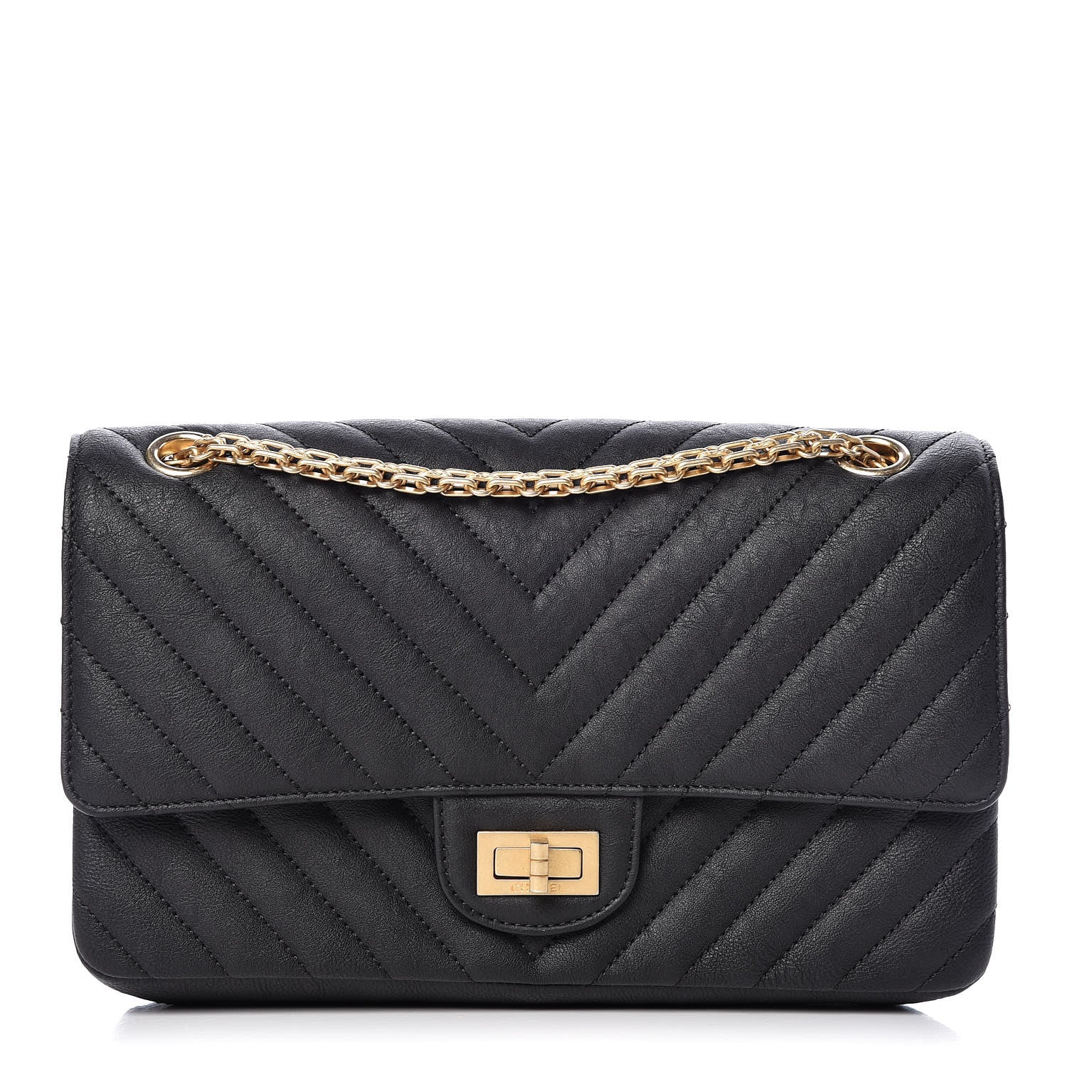 Chanel Sheepskin Chevron Quilted 2.55 Reissue 225 Flap Black 1 of 11
