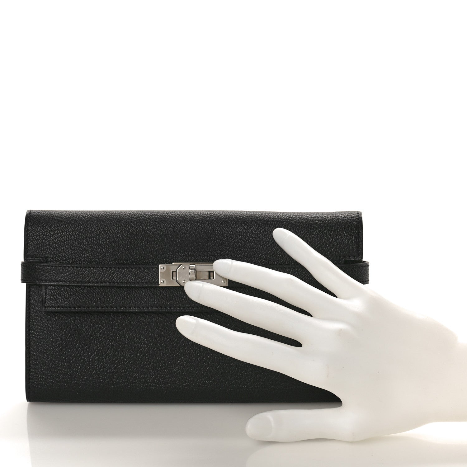Hermes Chevre Mysore Kelly Longue Wallet Black 2 of 8