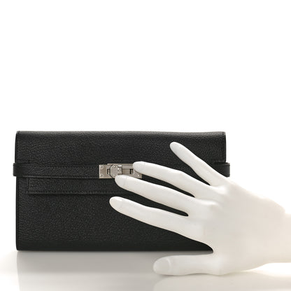 Hermes Chevre Mysore Kelly Longue Wallet Black 2 of 8