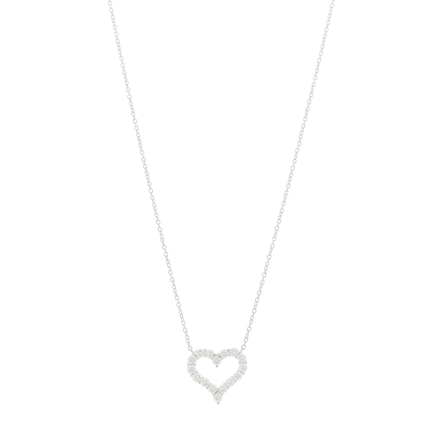 Platinum Diamond Small Heart Pendant Necklace