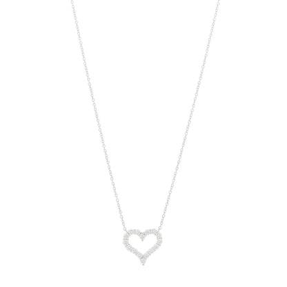 Tiffany Platinum Diamond Small Heart Pendant Necklace 1 of 5