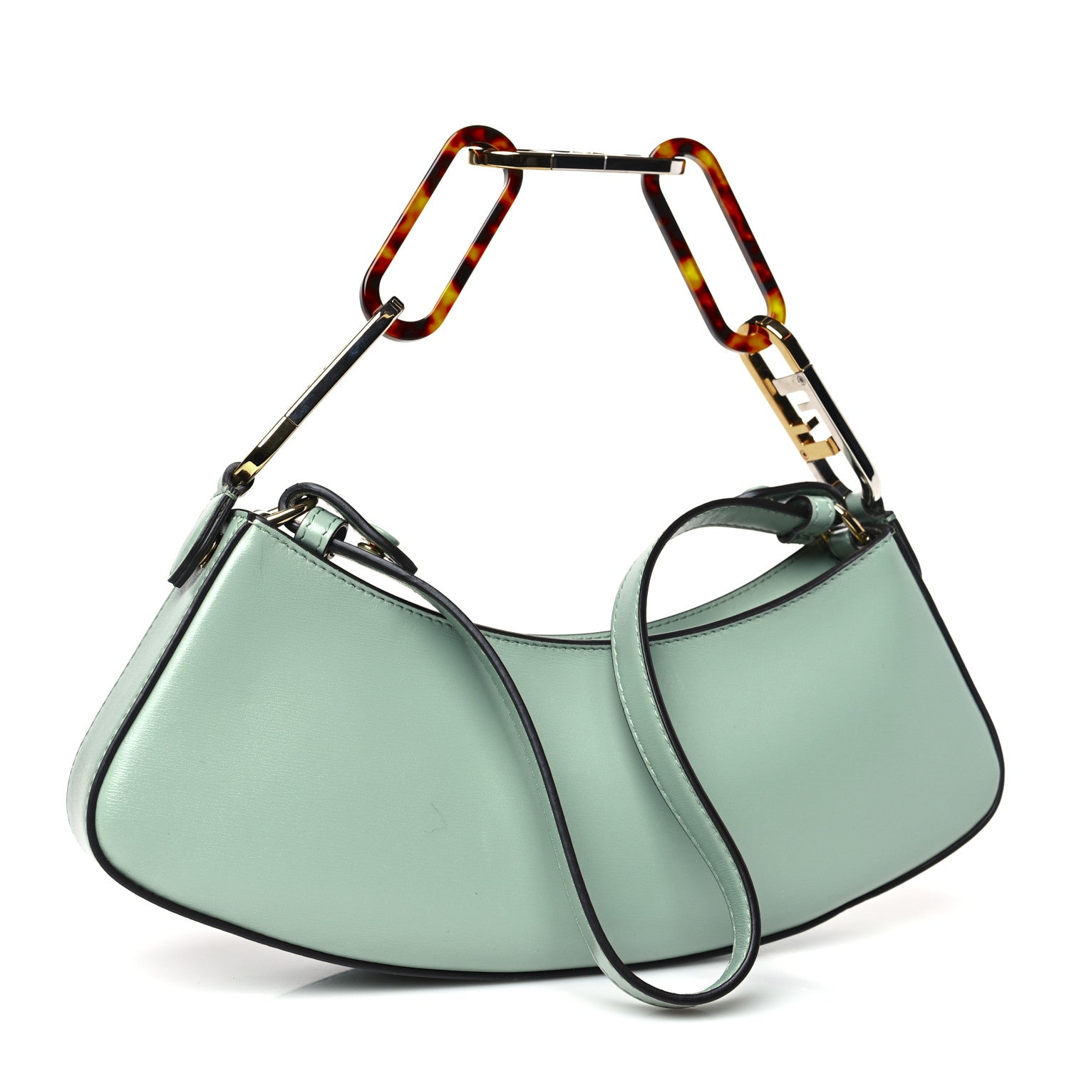 Fendi Vitello Palmellato Fendi O'Lock Swing Menta 3 of 9