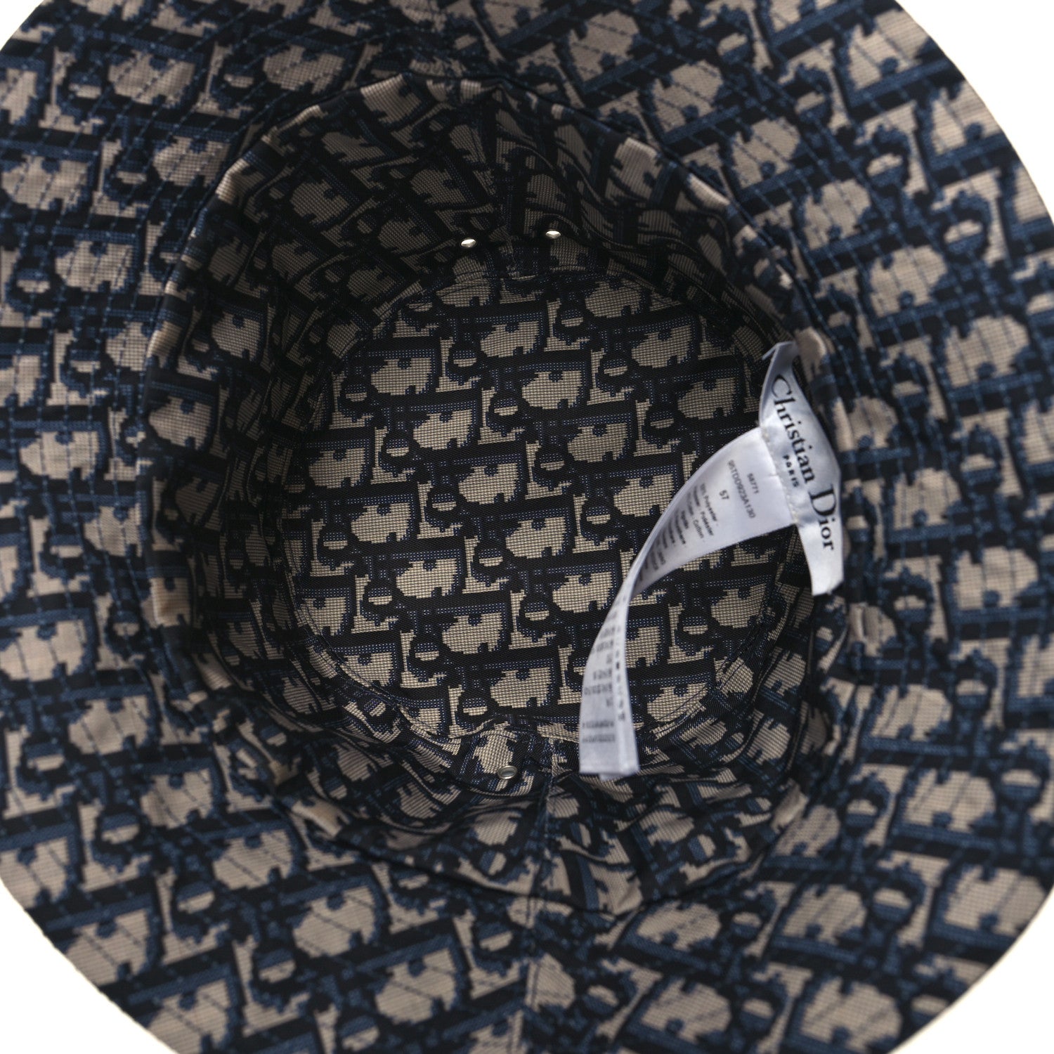 Christian Dior Oblique Reversible Teddy-D Brim Bucket Hat 57 Blue 11 of 12