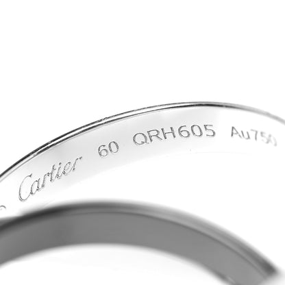 Cartier 18K White Gold Black Ceramic Trinity Ring 60 9 4 of 5