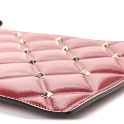 Valentino Garavani Nappa Large Candystud Flat Zip Pouch Rubino 9 of 10