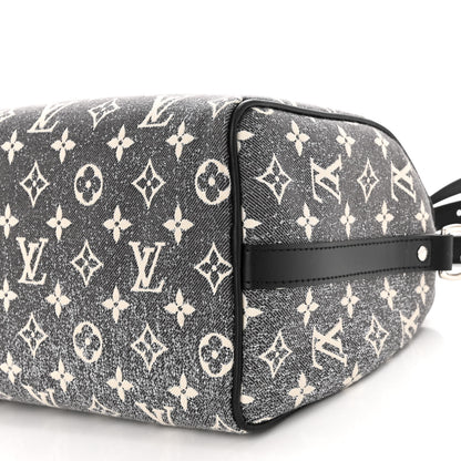 Louis Vuitton Denim Monogram Jacquard Speedy Bandouliere 25 Black 10 of 10