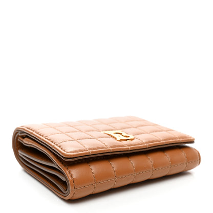 Burberry Lambskin Quilted Small Lola Folding Wallet Maple Brown 4 of 13