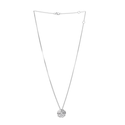 Chanel 18K White Gold Diamond Bouton de Camelia Pendant Necklace 3 of 7
