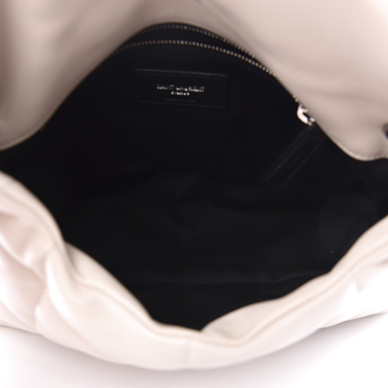 Saint Laurent Lambskin Quilted Small Loulou Puffer Monogram Chain Satchel Blanc Vintage 5 of 11