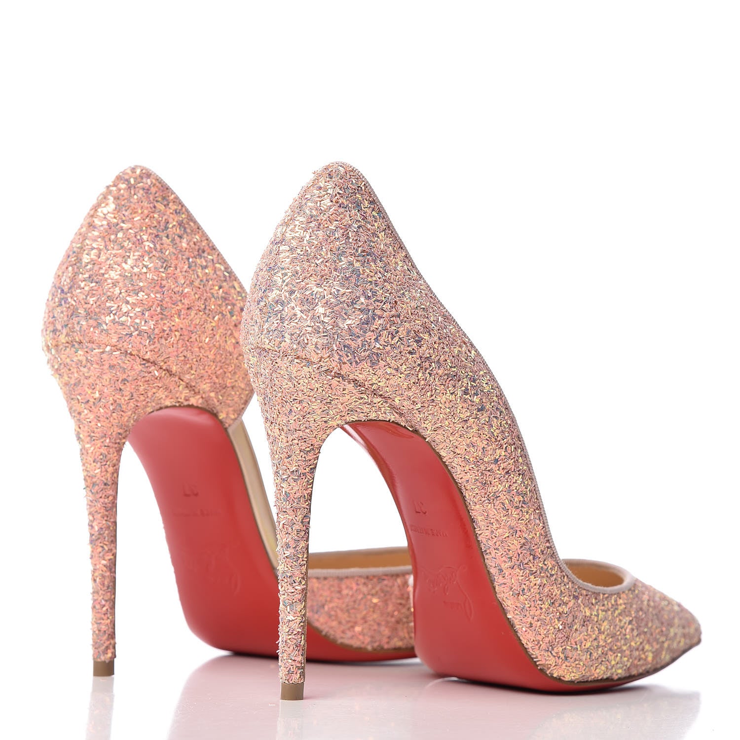 Christian Louboutin Glitter Givre Pigalle Follies 100 Pumps 37 Jupon Pink 4 of 8