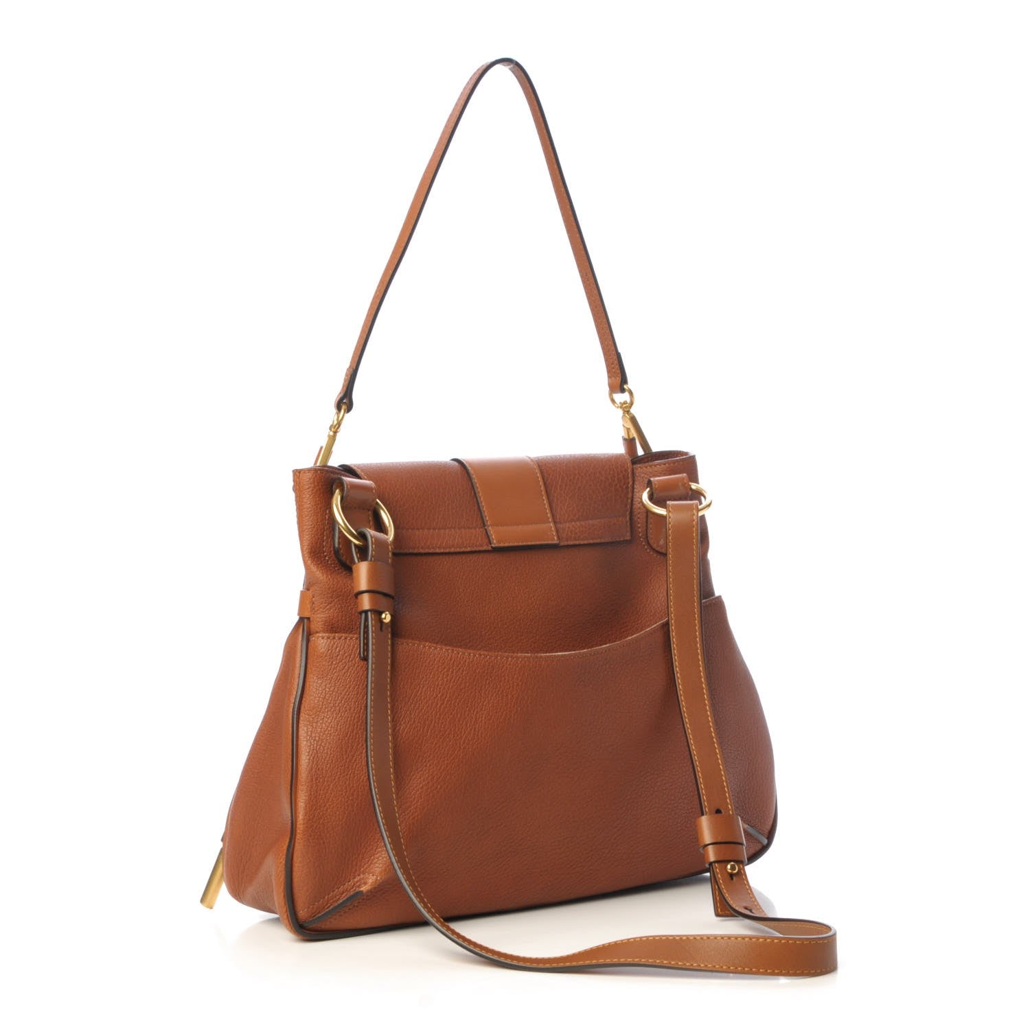 Chloe Grained Lambskin Medium Lexa Shoulder Bag Mustard Brown 3 of 9