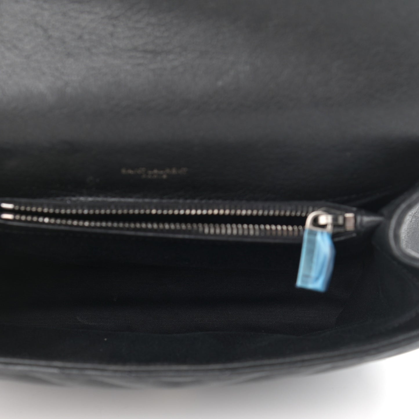 Sheepskin Matelasse Chevron Monogram Medium College Bag Black