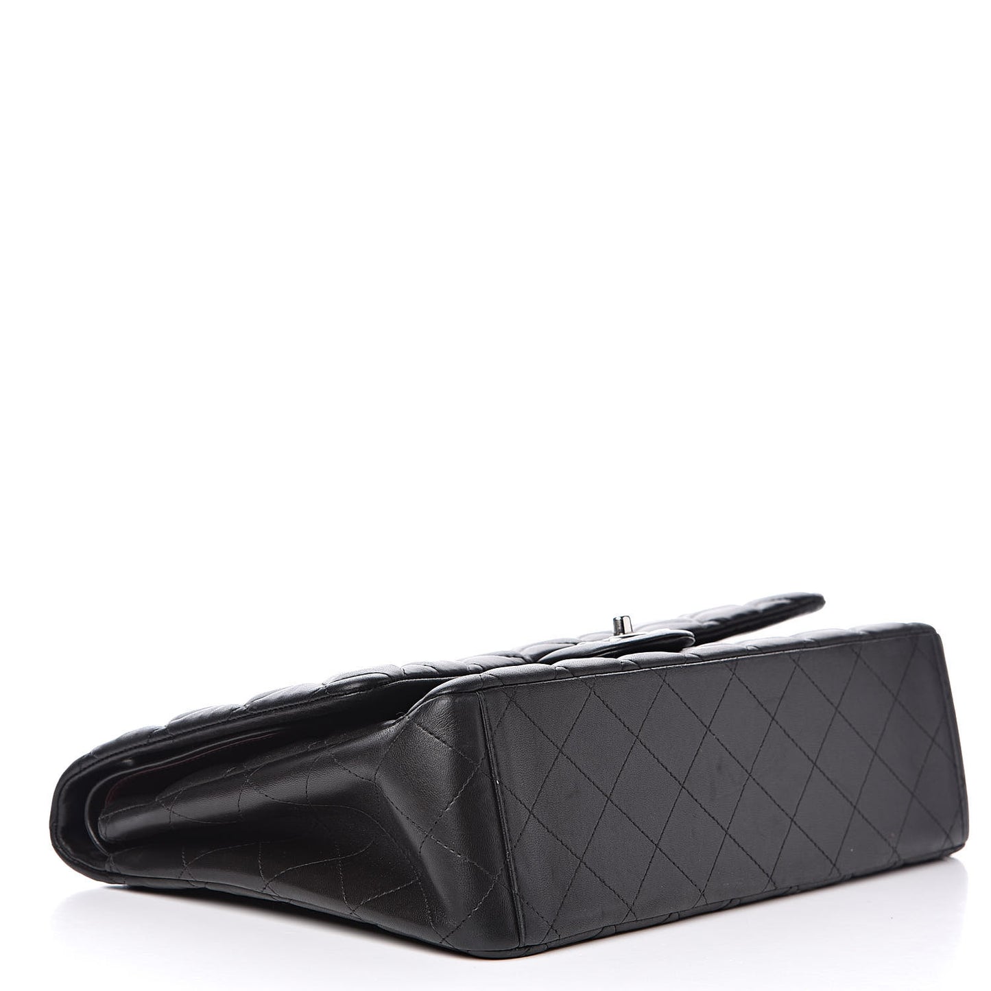 Lambskin Quilted Maxi Double Flap Black