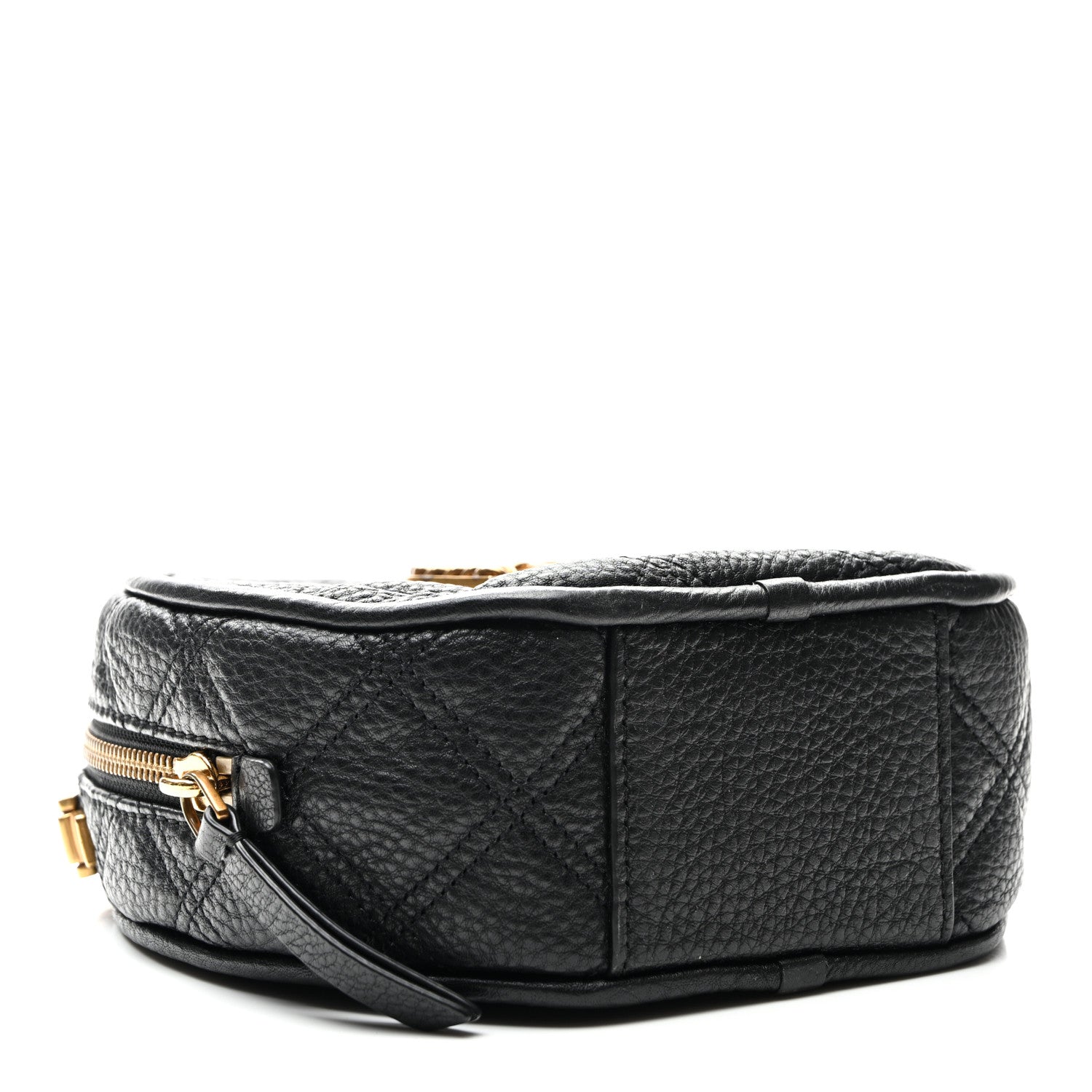 Marc Jacobs Grained Calfskin Quilted The Status Round Crossbody Black 4 of 10