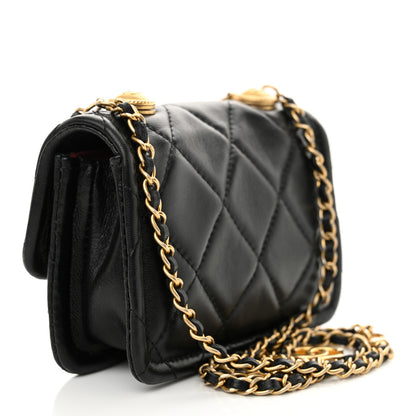 Chanel Shiny Lambskin Quilted Extra Mini Flap Black 3 of 10