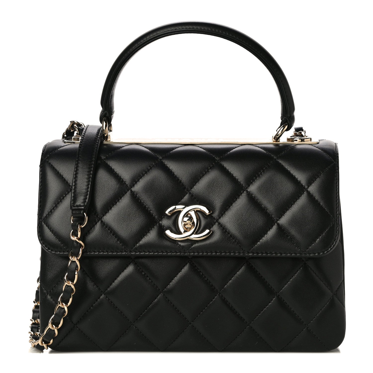 Chanel Lambskin Quilted Small Trendy CC Dual Handle Flap Bag Black 1 of 11