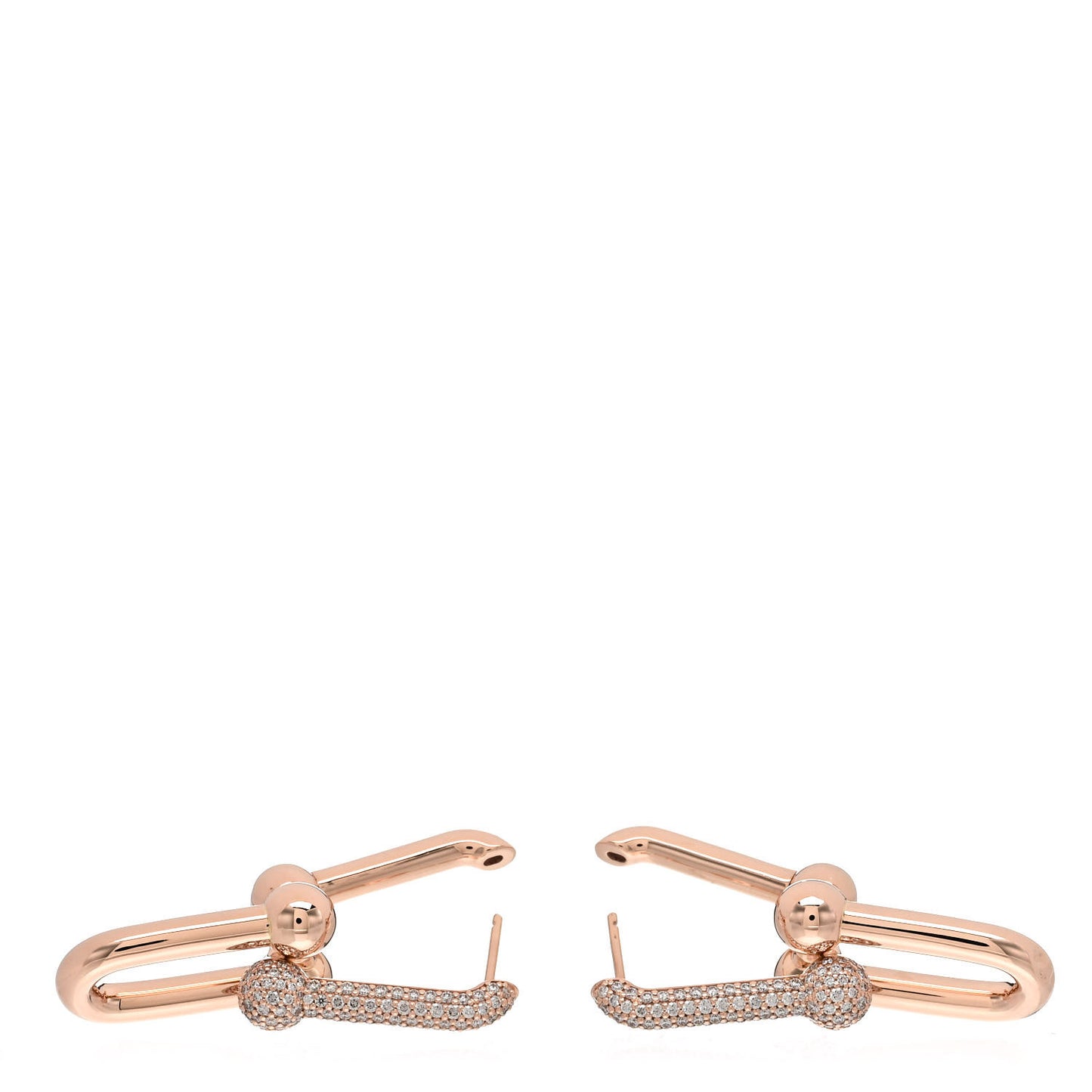 18K Rose Gold Diamond HardWear Link Earrings