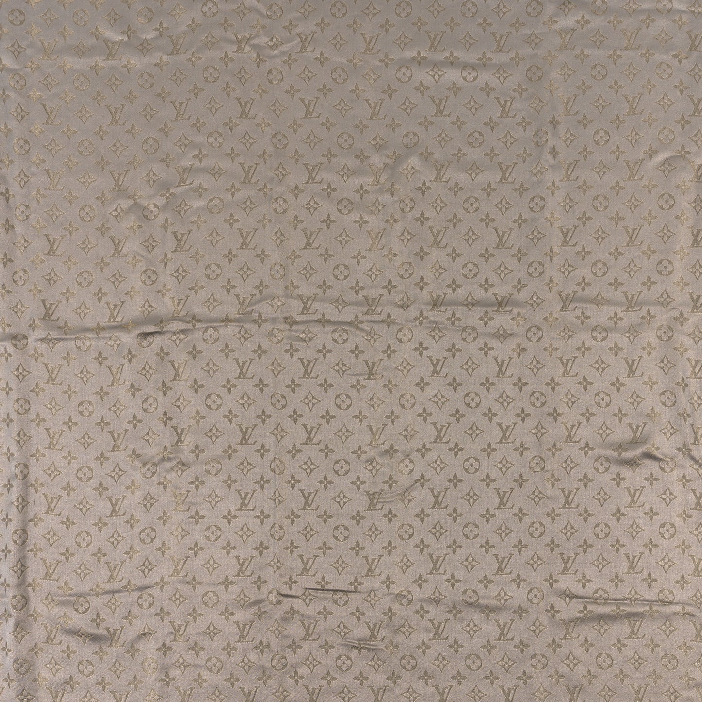 Silk Lurex Wool Monogram Shine Shawl Greige
