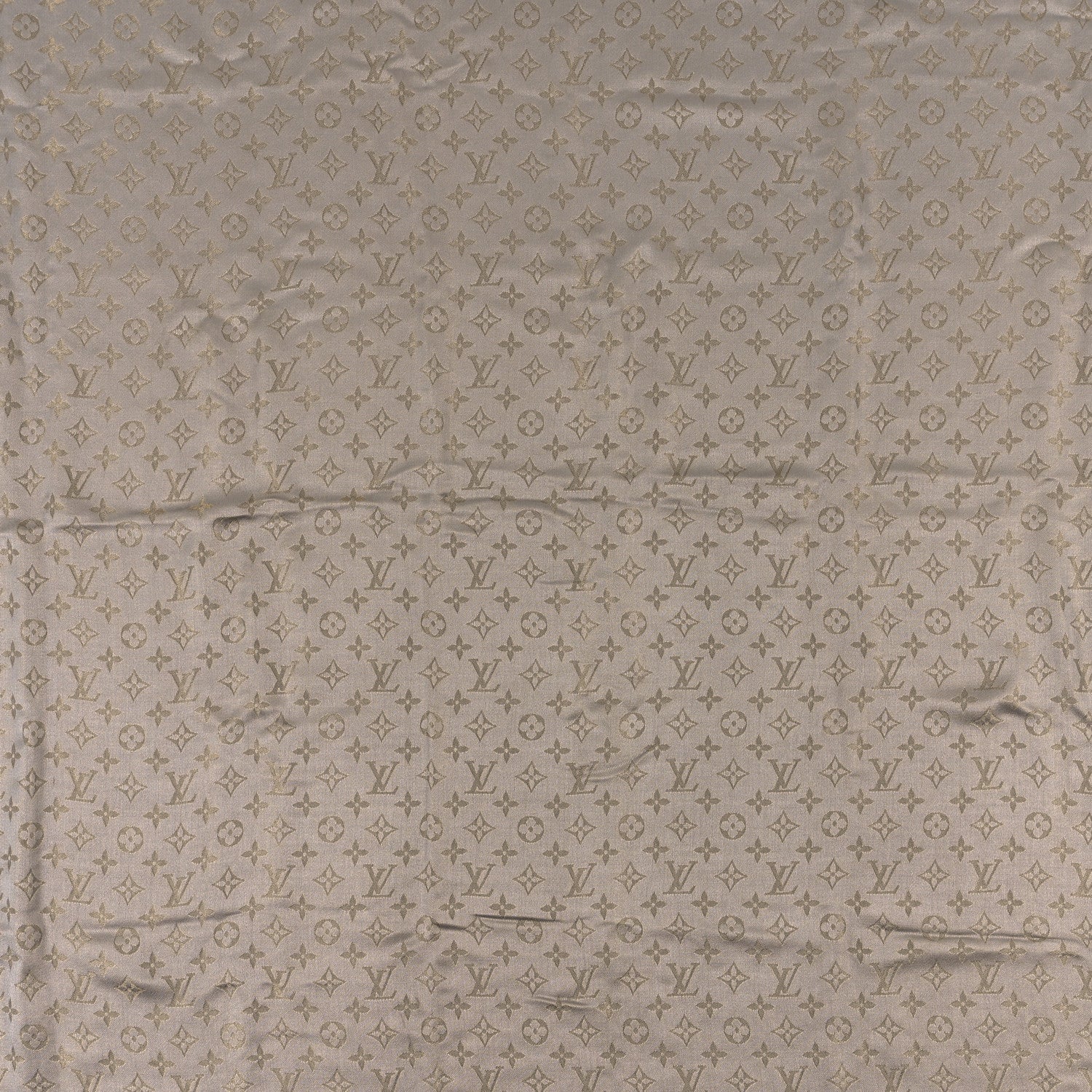 Louis Vuitton Silk Lurex Wool Monogram Shine Shawl Greige 2 of 4