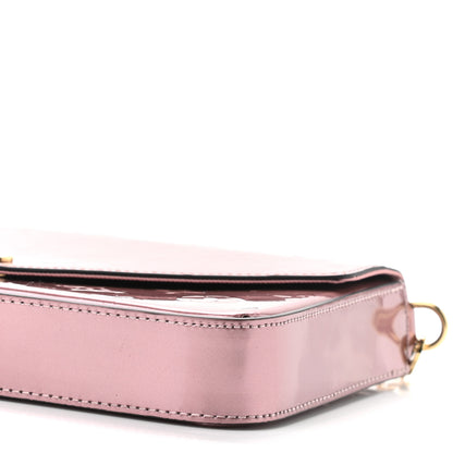 Louis Vuitton Vernis Pochette Felicie Chain Wallet Metallic Pale Pink 10 of 10