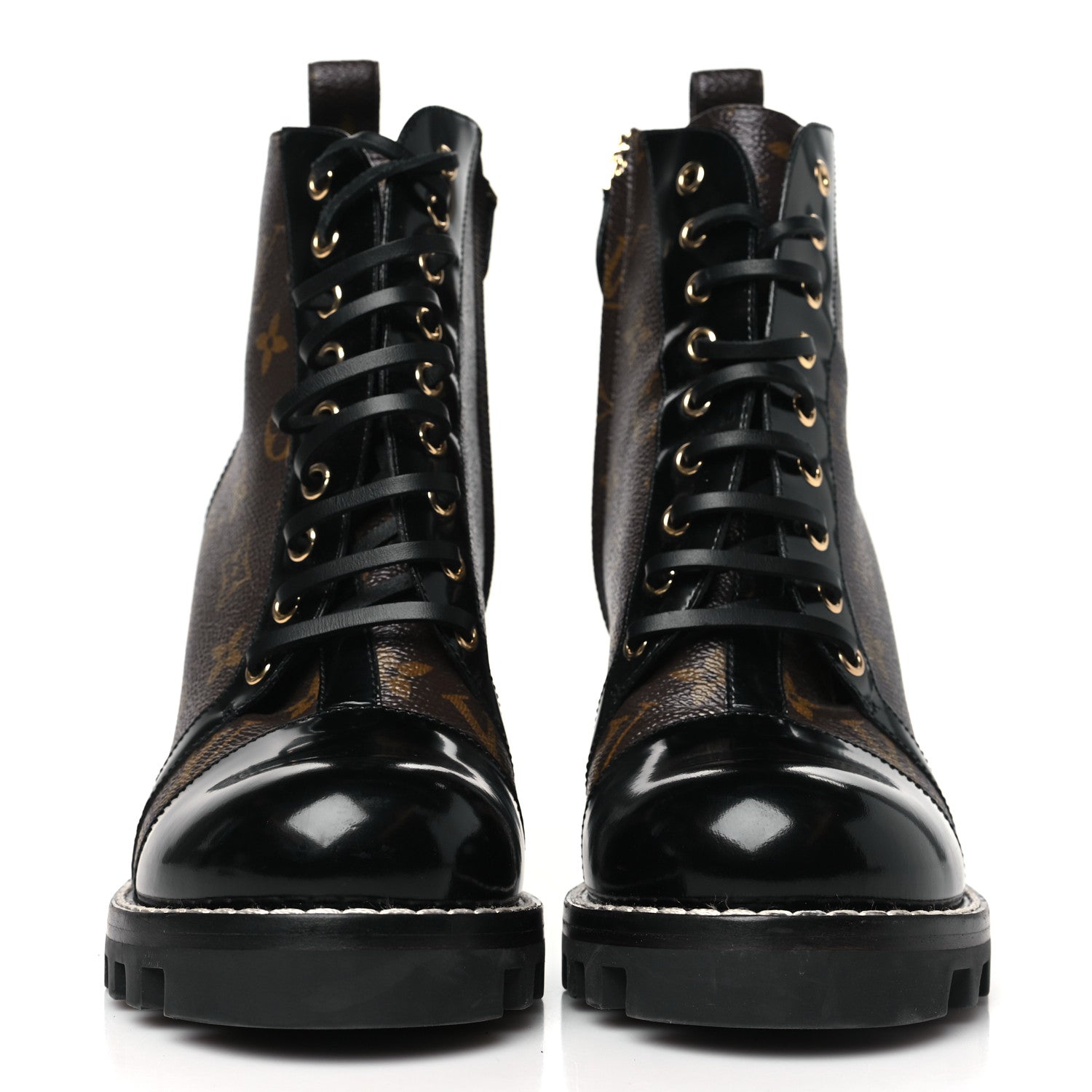 Louis Vuitton Patent Calfskin Monogram Star Trail Ankle Boots 40 Black 2 of 8