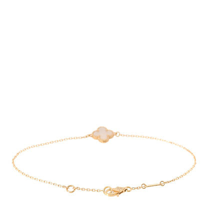 Van Cleef & Arpels 18K Yellow Gold Mother of Pearl Sweet Alhambra Bracelet 3 of 7
