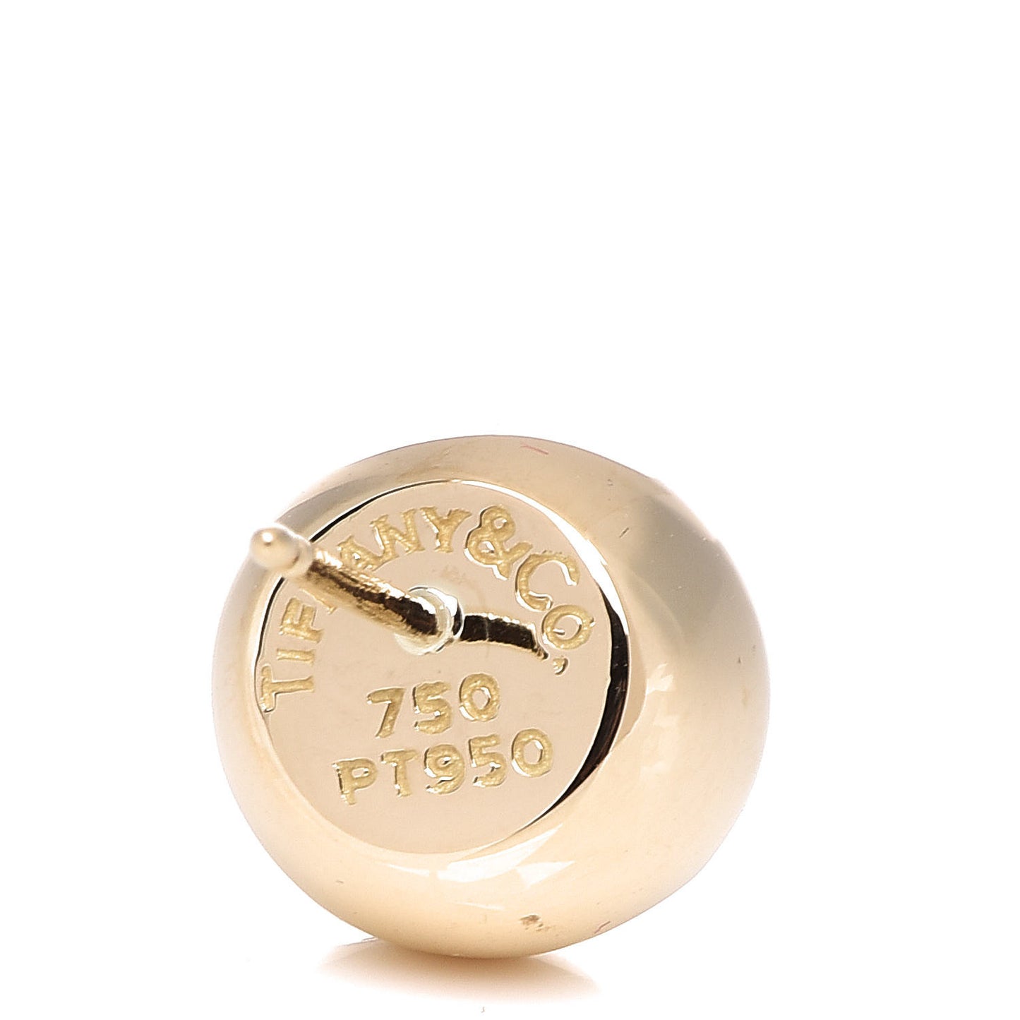 18K Yellow Gold Platinum Diamond 10.5mm Etoile Ball Earrings