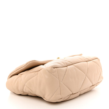 Chanel Goatskin Quilted Large Chanel 19 Flap Beige 4 of 10