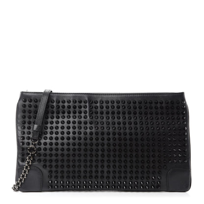 Christian Louboutin Calfskin Studded Loubiposh Clutch Black 1 of 12