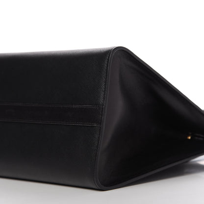 Prada Saffiano City Calfskin Greche Paradigme Bag Black Fuoco 7 of 10