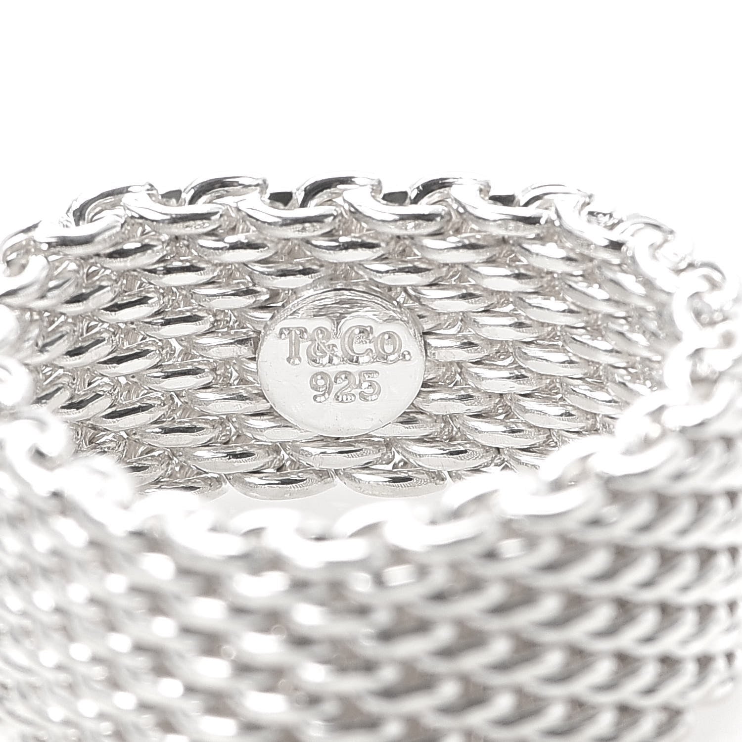 Tiffany Sterling Silver Somerset Mesh Ring 56 7.5 4 of 4
