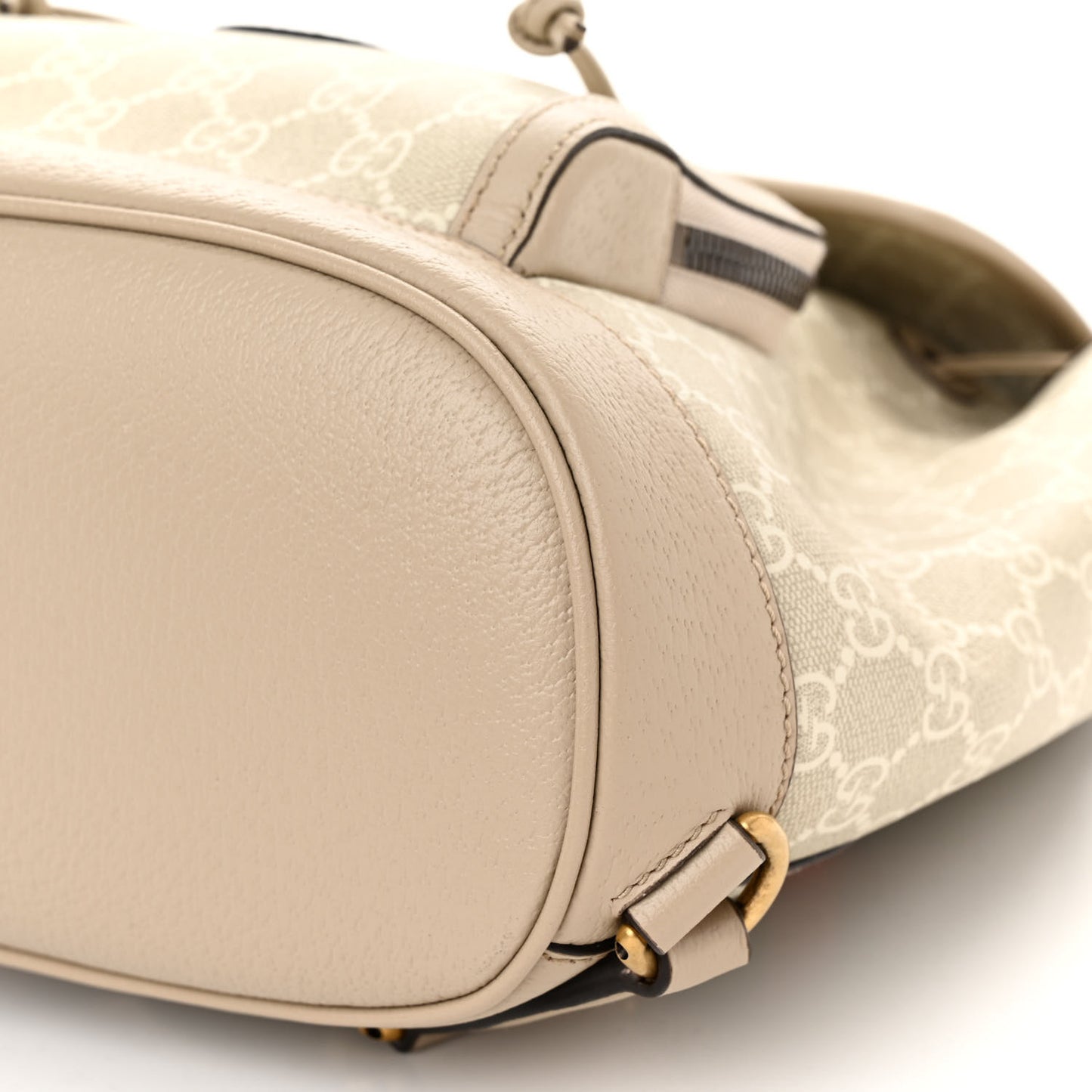 GG Supreme Monogram Azalea Calfskin Retro Interlocking G Buckle Backpack Beige Mystic White