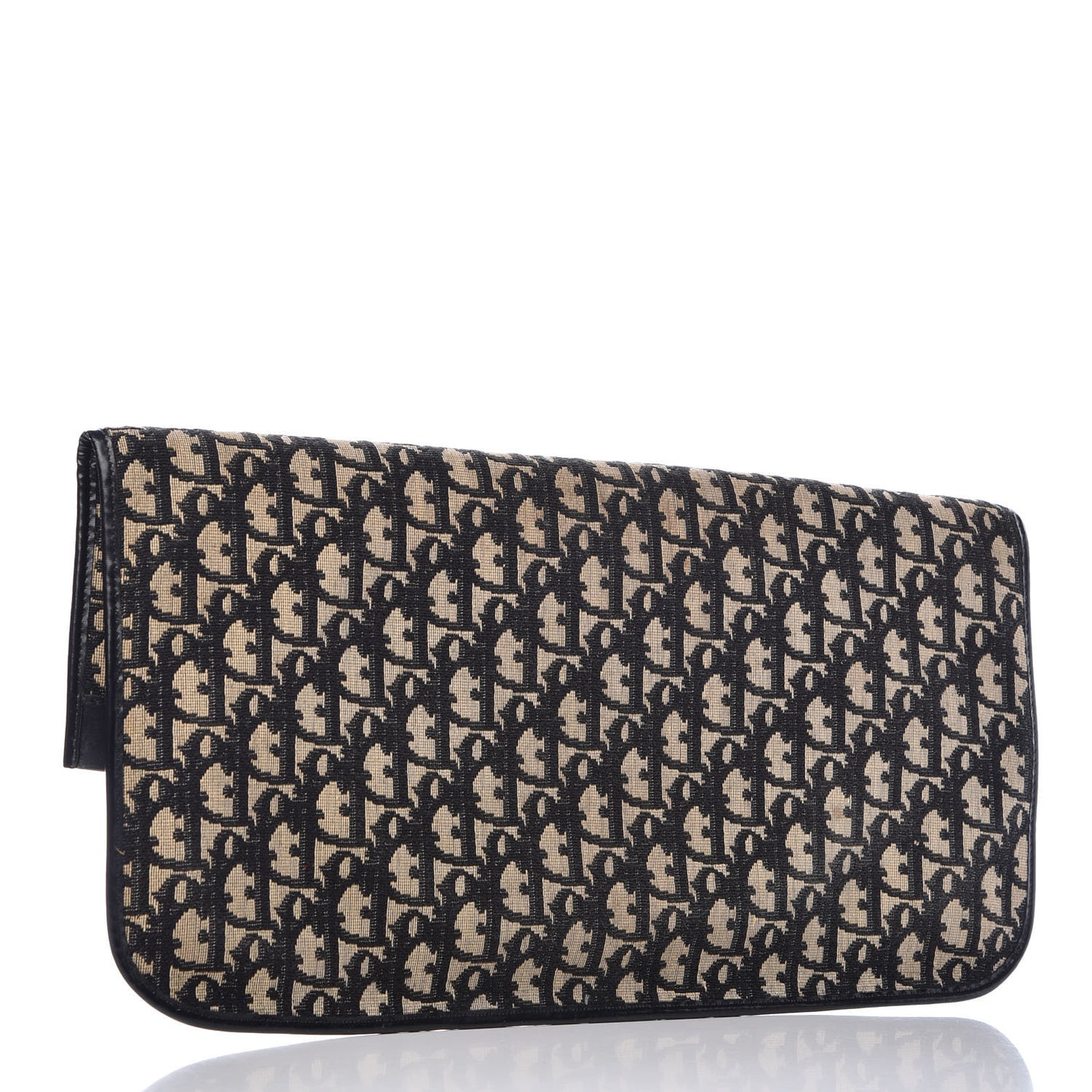 Monogram Fold Over Clutch Black